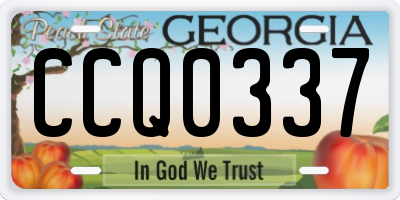 GA license plate CCQ0337