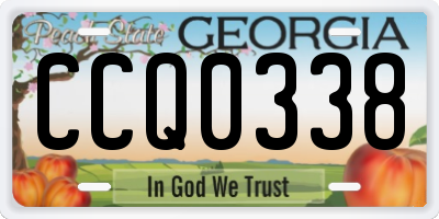 GA license plate CCQ0338