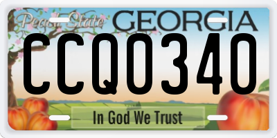 GA license plate CCQ0340