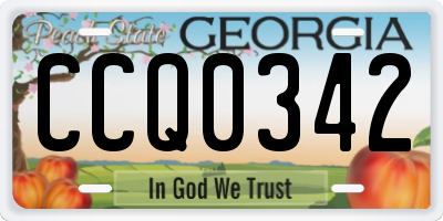 GA license plate CCQ0342