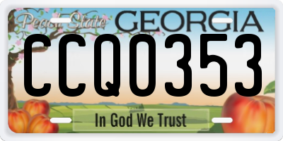 GA license plate CCQ0353