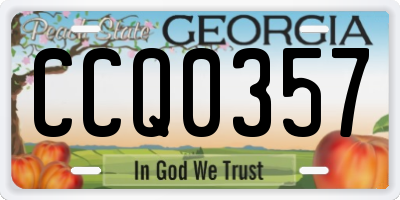 GA license plate CCQ0357