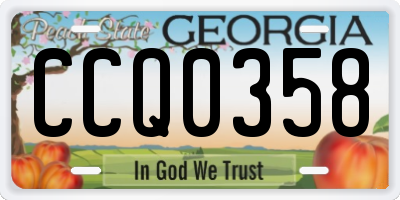 GA license plate CCQ0358