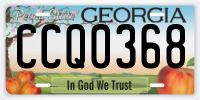 GA license plate CCQ0368