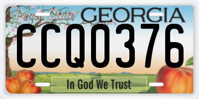 GA license plate CCQ0376