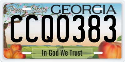 GA license plate CCQ0383