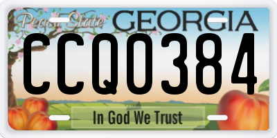 GA license plate CCQ0384