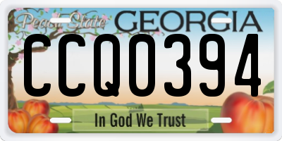 GA license plate CCQ0394