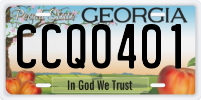 GA license plate CCQ0401