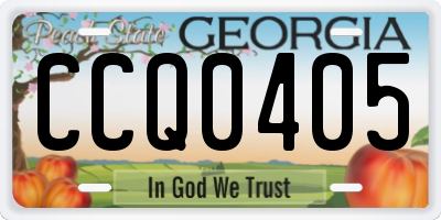 GA license plate CCQ0405