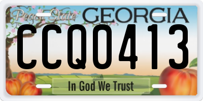 GA license plate CCQ0413