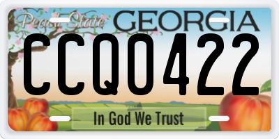 GA license plate CCQ0422