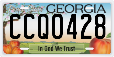 GA license plate CCQ0428