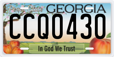 GA license plate CCQ0430