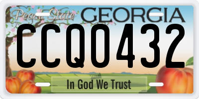 GA license plate CCQ0432