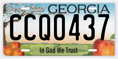 GA license plate CCQ0437