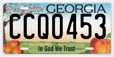 GA license plate CCQ0453