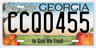 GA license plate CCQ0455