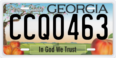 GA license plate CCQ0463