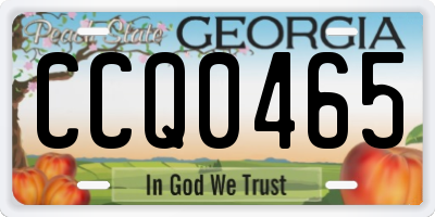 GA license plate CCQ0465
