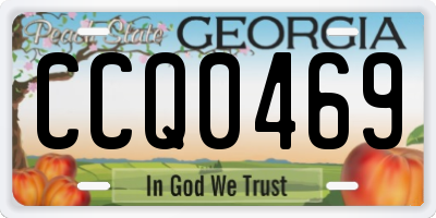 GA license plate CCQ0469