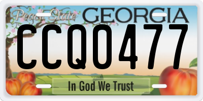GA license plate CCQ0477