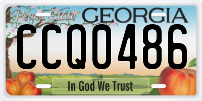 GA license plate CCQ0486