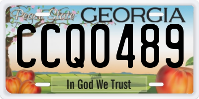 GA license plate CCQ0489