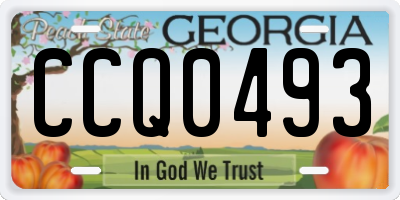 GA license plate CCQ0493
