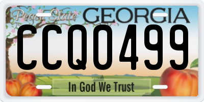 GA license plate CCQ0499