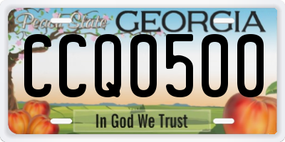 GA license plate CCQ0500