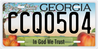 GA license plate CCQ0504
