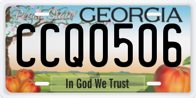 GA license plate CCQ0506
