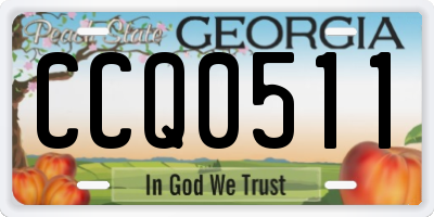 GA license plate CCQ0511