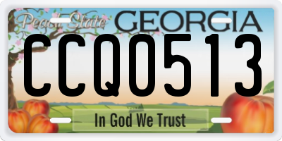 GA license plate CCQ0513