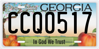 GA license plate CCQ0517