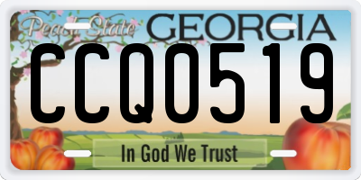 GA license plate CCQ0519