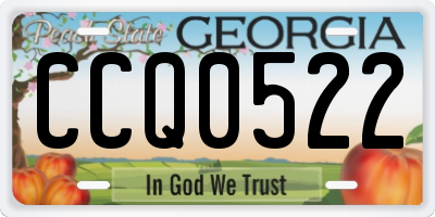 GA license plate CCQ0522
