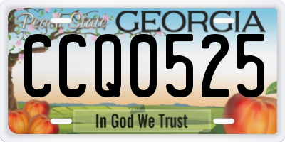 GA license plate CCQ0525