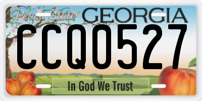 GA license plate CCQ0527