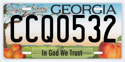 GA license plate CCQ0532