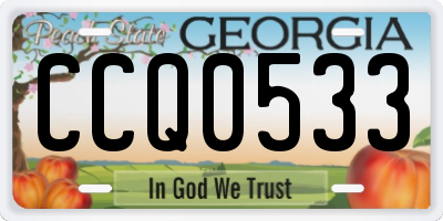 GA license plate CCQ0533