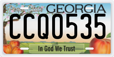GA license plate CCQ0535