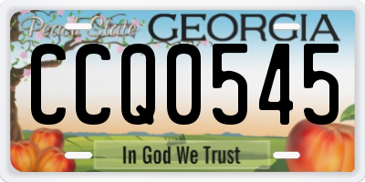 GA license plate CCQ0545