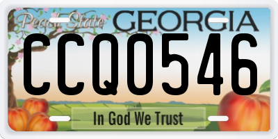 GA license plate CCQ0546