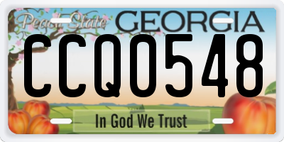 GA license plate CCQ0548