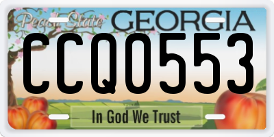GA license plate CCQ0553