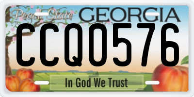 GA license plate CCQ0576