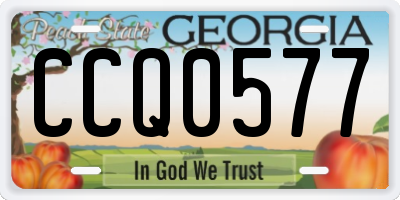 GA license plate CCQ0577
