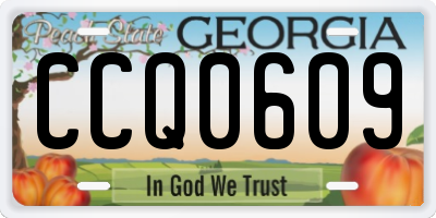 GA license plate CCQ0609